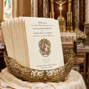 Elegant Catholic Latin Mass Wedding Program