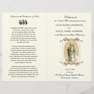 Elegant Catholic Latin Mass Wedding Program