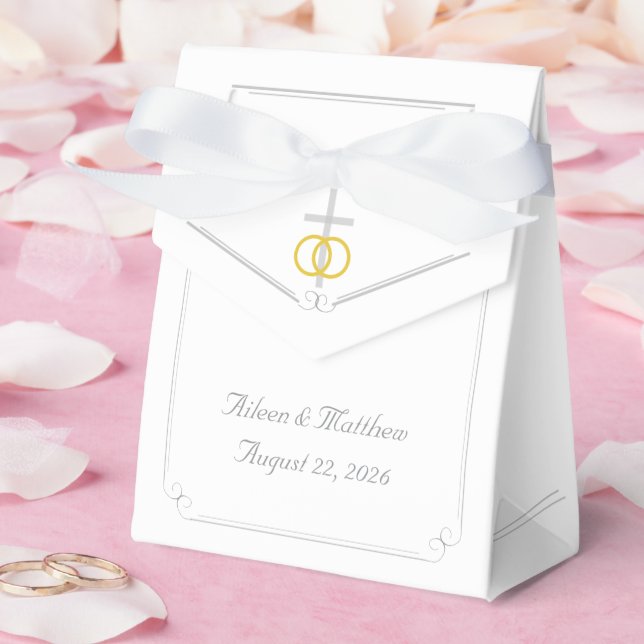 Elegant Catholic Monogrammed Wedding Favour Box (Wedding)