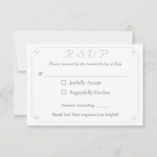 Elegant Catholic Monogrammed Wedding Response Card