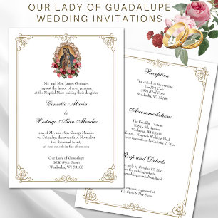 Elegant Catholic Virgin Guadalupe Wedding  Invitation