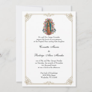 Elegant Catholic Virgin Guadalupe Wedding  Invitation