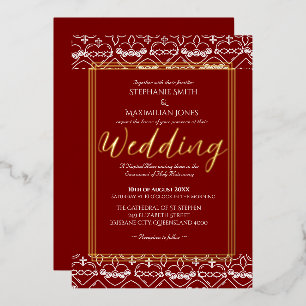 Elegant Catholic Wedding Invitation