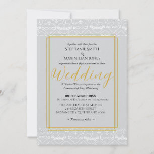 Elegant Catholic Wedding Invitation