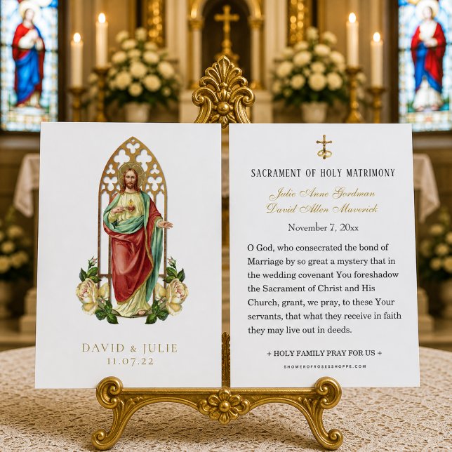 Elegant  Catholic Wedding  Jesus Prayer Card (Creator Uploaded)
