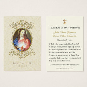Elegant Catholic Wedding Jesus Prayer Card