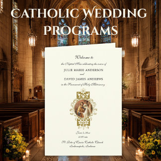 Elegant Catholic Wedding Latin Mass Program