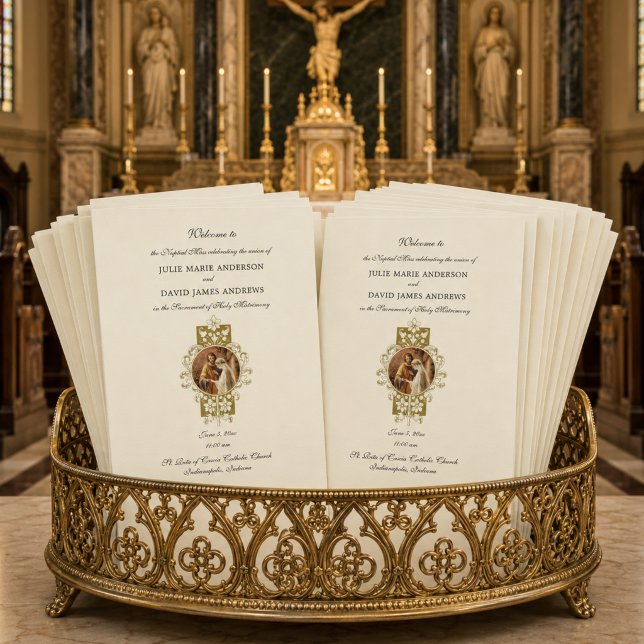 Elegant Catholic Wedding Latin Mass Program (Creator Uploaded)