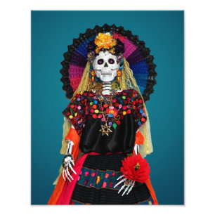 Elegant Catrina in Mexican Traditional Attire Photo Print