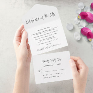 Elegant Celebrate With Us Wedding Reception All In One Invitation