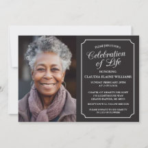 ELEGANT CELEBRATION OF LIFE FUNERAL INVITATION
