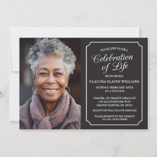 ELEGANT CELEBRATION OF LIFE FUNERAL INVITATION