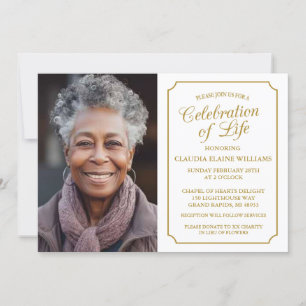 ELEGANT CELEBRATION OF LIFE FUNERAL INVITATION