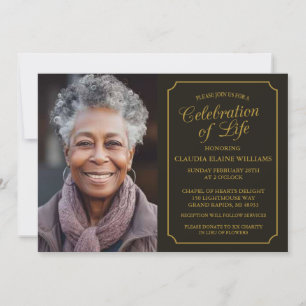 ELEGANT CELEBRATION OF LIFE FUNERAL INVITATION