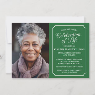 ELEGANT CELEBRATION OF LIFE FUNERAL INVITATION