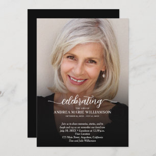Elegant Celebration of Life Funeral Memorial Invitation