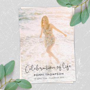 Elegant Celebration of Life   Funeral Memorial Invitation