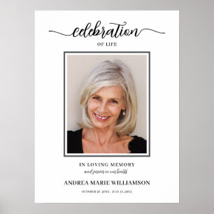 Elegant Celebration of Life Funeral Memorial Poster