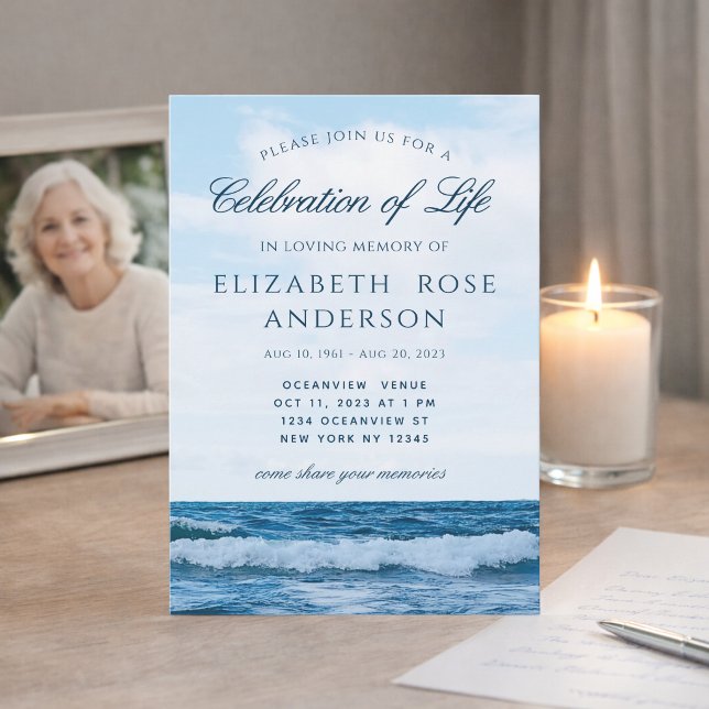 Elegant Celebration of Life Memorial Invitation (Creator Uploaded)