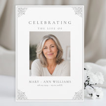Elegant Celebration of Life Photo Classic Card