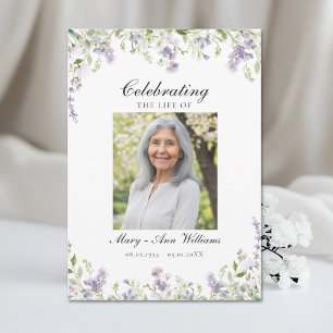 Elegant Celebration of Life Photo Funeral Memorial Invitation