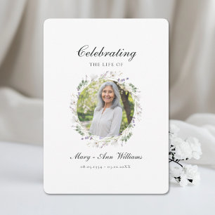 Elegant Celebration of Life Photo Funeral Memorial Invitation