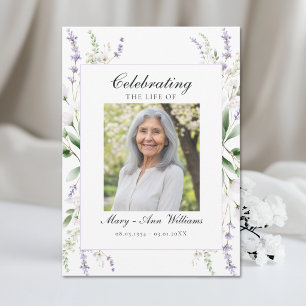 Elegant Celebration of Life Photo Funeral Memorial Invitation