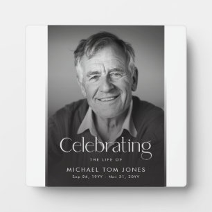 Elegant Celebration of Life Photo Funeral Plaque
