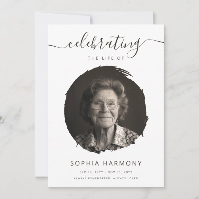 Elegant Celebration of Life Photo Funeral Program (Front)