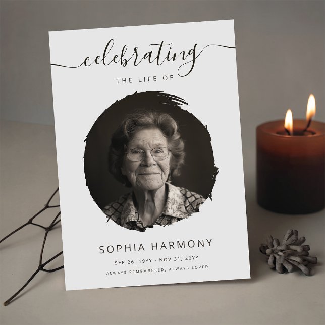 Elegant Celebration of Life Photo Funeral Program (Creator Uploaded)