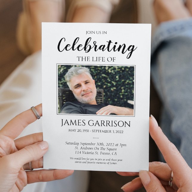 Elegant Celebration of Life Photo Invitation (Creator Uploaded)
