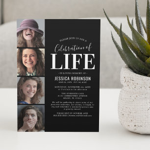 Elegant Celebration of Life Photo Memorial Invitation