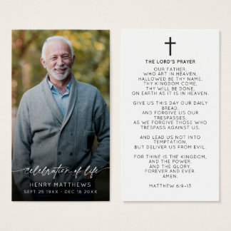 Elegant Celebration of Life Script Photo Prayer