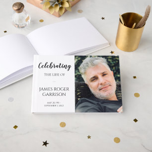 Elegant Celebration of Life With Photo Guest Book