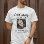 Elegant Celebration Of Life With Photo Memorial T-Shirt<br><div class="desc">Wear a special photo Celebration of Life shirt to honour the departed. Add a photo and a special message.</div>