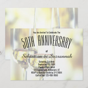 Elegant Celebration Party White Wine Glasses  Invitation