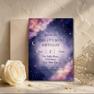 Elegant Celestial 30th Birthday Invitation