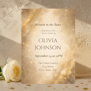 Elegant Celestial Bridal Shower Invitation Ivory