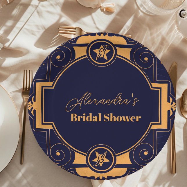 Elegant Celestial Bridal Shower Paper Plate (Creator Uploaded)