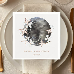 Elegant Celestial Butterfly Save the Date Wedding Napkin