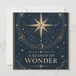 Elegant Celestial Christmas ,Vintage Eight Point Card