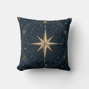 Elegant Celestial Christmas ,Vintage Eight Point Cushion