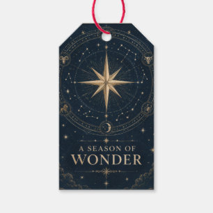 Elegant Celestial Christmas ,Vintage Eight Point  Gift Tags