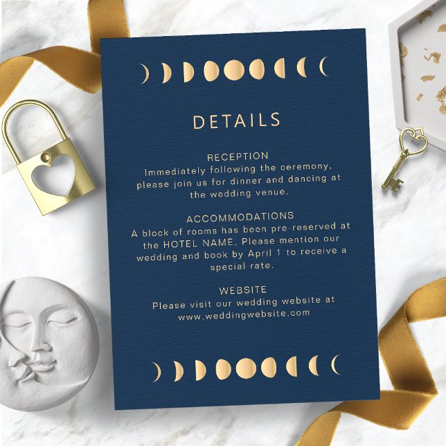 Elegant Celestial Enclosure Card (Elegant Navy and Gold Celestial Wedding Enclosure Card
)