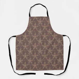 Elegant Celestial Filigree Star Pattern - Brown Apron