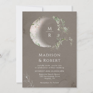 Elegant Celestial Moon Mystical Wedding  Invitation