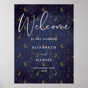 Elegant Celestial Mystical Wedding Welcome Sign