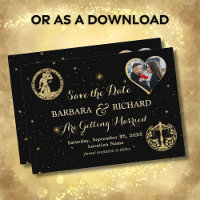 Elegant Celestial Photo Wedding Save the Date Card