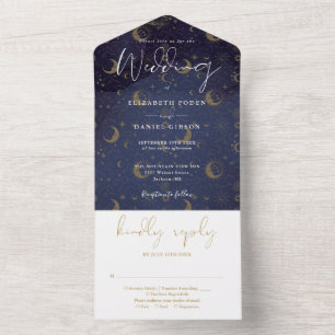 Elegant Celestial Spiritual Wedding All In One Invitation