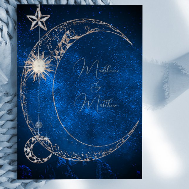  Elegant Celestial Stars Galaxy Evening Wedding Invitation (Creator Uploaded)